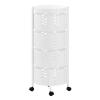 4/5 Tiers Rotating Storage Cart Trolley,Rotating Kitchen Storage Shelves,Kitchen Vegetable Storage Organizer,Fruit Basket Floor Stand Shelf Fruit Tower for Kitchen Pantry Bathroom White 4-Layers view 1