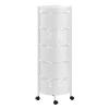 4/5 Tiers Rotating Storage Cart Trolley,Rotating Kitchen Storage Shelves,Kitchen Vegetable Storage Organizer,Fruit Basket Floor Stand Shelf Fruit Tower for Kitchen Pantry Bathroom White 4-Layers view 2