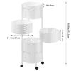 4/5 Tiers Rotating Storage Cart Trolley,Rotating Kitchen Storage Shelves,Kitchen Vegetable Storage Organizer,Fruit Basket Floor Stand Shelf Fruit Tower for Kitchen Pantry Bathroom White 4-Layers view 4