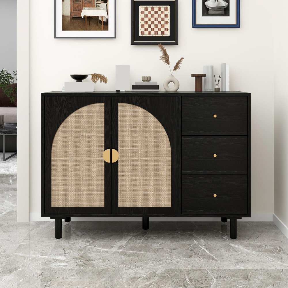 2 Door 3 Drawer Cabinet 3 Adjustable Positions, Suitable for Bedroom, Living Room, Study