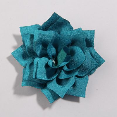 10Pcs 7.5CM 2.95" Fashion Lotus Fabric Flower for Headbands Satin DIY Flowers for Hair Accessories Wedding Decor (10Pcs Blue)
