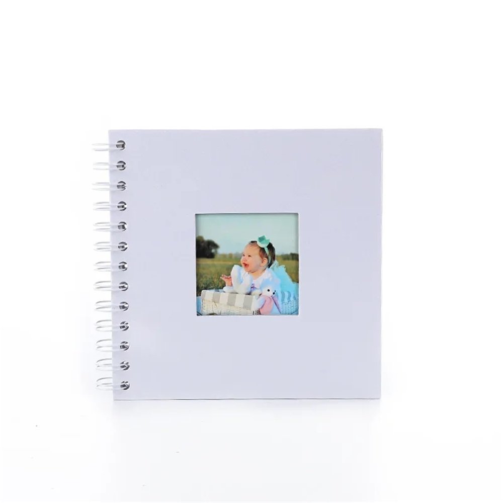 Photo Album Scrapbook 6inch Binder Photocards Holder Paper Photo Album Scrapbooking Diy Memory Book For Photos Collect Book Photo Storage(White)