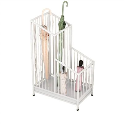 Wasdfzxc Umbrella Rack, Umbrella Storage, Umbrella Stand with Removable Drip Tray, Metal Umbrella Basket, Umbrella Holder for Entryway, Office, Living Room(White,15.8x9.8x24.4in)
