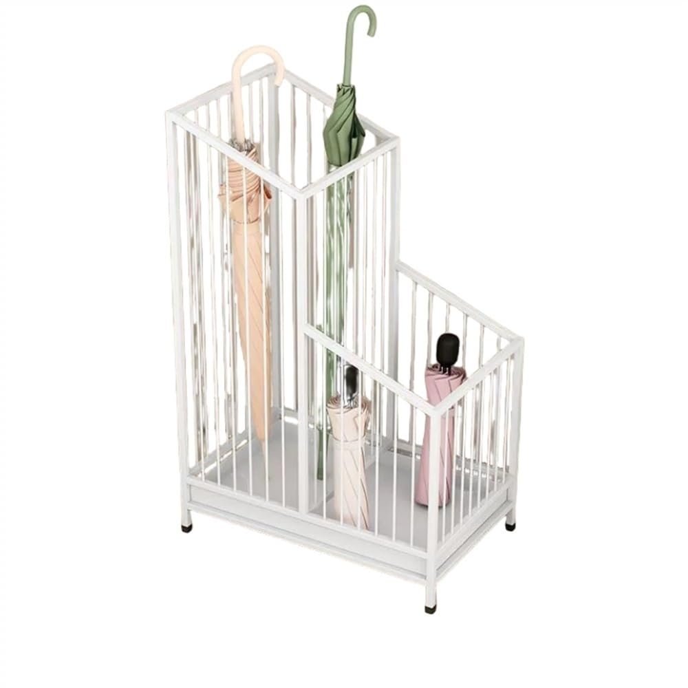 Wasdfzxc Umbrella Rack, Umbrella Storage, Umbrella Stand with Removable Drip Tray, Metal Umbrella Basket, Umbrella Holder for Entryway, Office, Living Room(White,15.8x9.8x24.4in)
