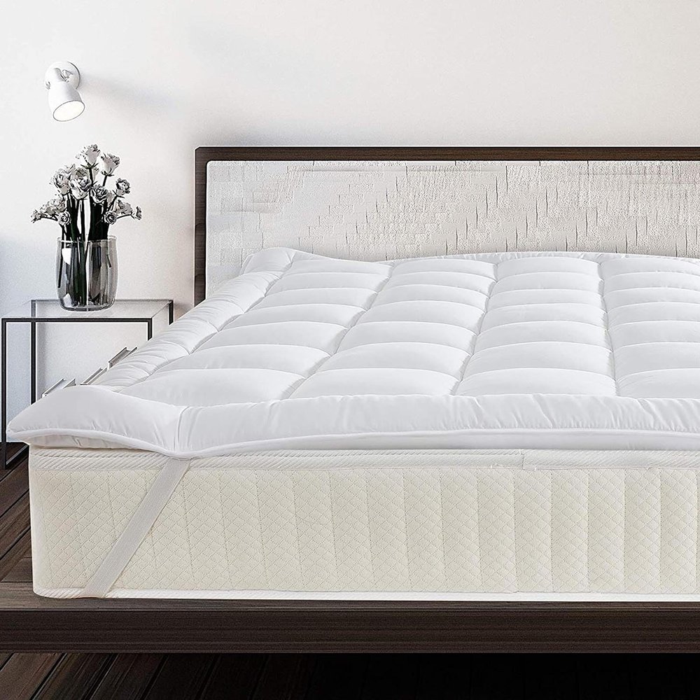 1000 GSM Mattress Topper Full XL Size,Mattress Pad (8-22" Depth) Fits, Microfiber Pad Cover, Mattress Pads, Extra Thick Cooling Full XL Size Bed Mattress Topper 54"x80" Inches White