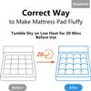 1000 GSM Mattress Topper Full XL Size,Mattress Pad (8-22" Depth) Fits, Microfiber Pad Cover, Mattress Pads, Extra Thick Cooling Full XL Size Bed Mattress Topper 54"x80" Inches White view 3