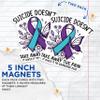 (2 Pack) Suicide Awareness Magnets - Inspirational Ribbon - Mental Health Support - Positive Message on Fridge - 5" On Longest Side - for Cars, Fridges, Toolboxes - Made in USA - MAG6246 view 3