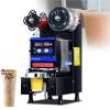 600-800 Cups/H Commercial Fully Automatic Cup Sealing Machine,350W Sealing Machine Maker with Digital Control LED Panel, for 90/95mm PP PE PC Cup Sealing,Black view 1