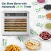 EliteBloom Food Dehydrator for Food and Jerky, Fruits and Vegetables Drying Maker, 185F Temp Adjust, 24H Timer, 500W Dehydrator Machine, Stainless Steel, 360 Circulating HEA,a-6Trays view 3