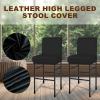 4Pcs Bar Stool Covers, Waterproof PU Bar Stool Chair Covers, Washable Bar Chair Covers, Protective Barstool Covers, Stylish Chair Cover, Easy to Install Bar Stool Slipcover for Home Bar (Black) view 2