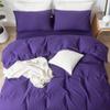 Design Mart Duvet Cover - 3 Piece Bedding Duvet Covers - 600 Thread Count Egyptian Cotton Button Closure Duvet Cover and 2 Pillow Shams, No Comforter Included, Solid (King/Cal-King, Purple) view 2