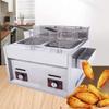 Deep Fryer, Commercial Countertop Deep Fryer with Temperature Control/Removable Oil Basket, Suitable for Fast Food Restaurants, Snack Bars (Doublepot) view 1