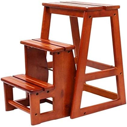 3 Step Stool Ladder Adults Portable Fold Up Footstool Home Stepladder Kitchen Foldable Small Stool Bench J0T0D1