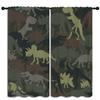 BAIGEZHU Camouflage Dinosaur Boy Girls Blackout Curtains,Green Dino Wildlife Animal Abstract Style, 2 Panel Rod Pocket Thermal Insulated Drapes for Bedroom, Living, Kids Room Deco 63x63 inch view 1