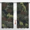 BAIGEZHU Camouflage Dinosaur Boy Girls Blackout Curtains,Green Dino Wildlife Animal Abstract Style, 2 Panel Rod Pocket Thermal Insulated Drapes for Bedroom, Living, Kids Room Deco 63x63 inch view 2
