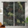 BAIGEZHU Camouflage Dinosaur Boy Girls Blackout Curtains,Green Dino Wildlife Animal Abstract Style, 2 Panel Rod Pocket Thermal Insulated Drapes for Bedroom, Living, Kids Room Deco 63x63 inch view 3