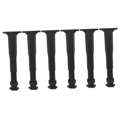 SEWOART 6pcs Adjustable T-Shaped Bed Frame Support Legs Black PP