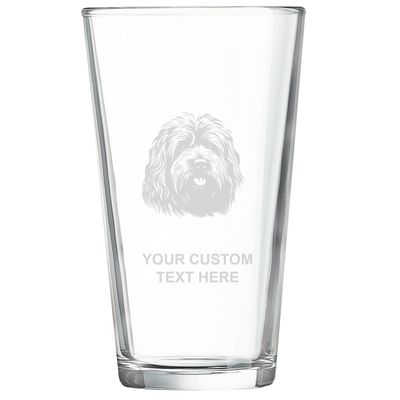 Hungarian Puli, 22 oz Laser Engraving Pint Beer Glasses Premium Engraved Logo Design Permanent Personalized Custom Beverage Dog Puppy Pup Glass