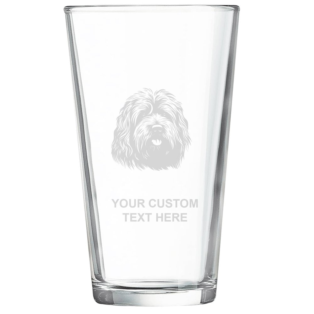Hungarian Puli, 22 oz Laser Engraving Pint Beer Glasses Premium Engraved Logo Design Permanent Personalized Custom Beverage Dog Puppy Pup Glass