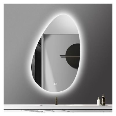 24X36 Inch LED Mirror Bathroom Tri-Color Dimmable Mirror Living Room Makeup Irregular Mirror Smart Home Decoration,Mirrors