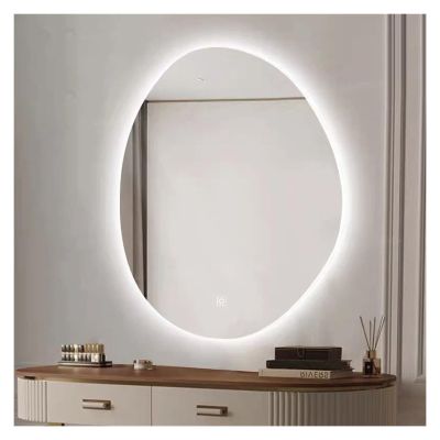 24X32 Inch Minimalist Intelligent Bath Mirrors Home Bathroom Mirror with Light Wall-Mounted Touch Screen Irregular Bedroom Makeup Mirrors,Mirrors