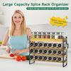 EsLuker.ly Spice Seasoning Rack Organizer Kitchen Countertop, 4 Tier Bamboo Spice Shelf Holder Storage with 4 Hooks, Wall Mounted Freestanding Stand for Pantry, Quick Spice Access(Jars Not Included) view 3