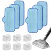 Kaulolado 6 Pack Microfiber Pads Compatible with Dupray Neat Steam Cleaner, and 6 Pack Microfiber Small Bonnets(Triangle), Durable, Reusable Cloths and Machine Washable view 1