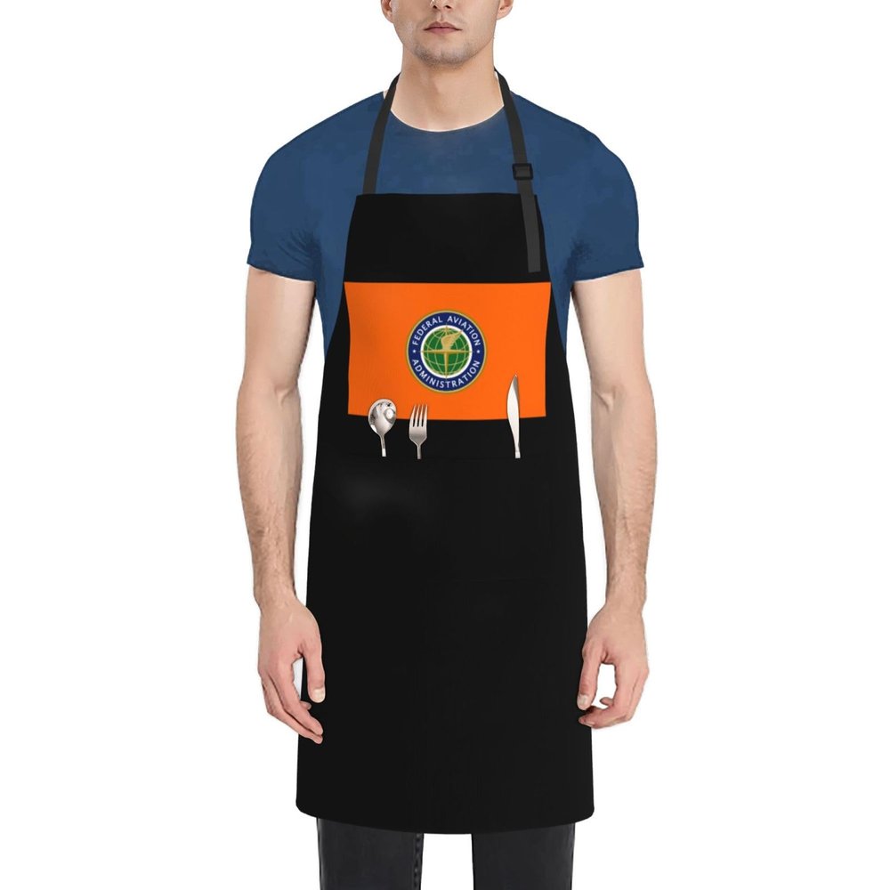 CEUWWSR Flag of the United States Federal Aviation Administration Aprons for Men Women with Pockets Apron Adjustable Water and Oil Resistant Aprons for Cooking Kitchen Gardening Chef Apron