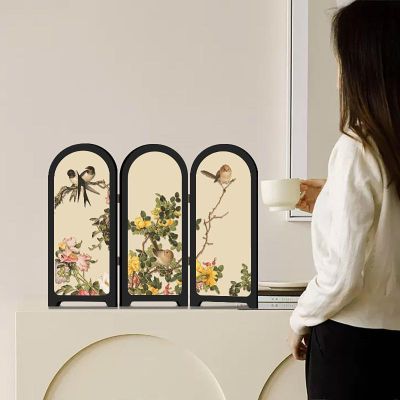 ADFLTFC Folding Screen - 3 Panel Divider Mini Folding Screen for Modern and Contemporary Home, Office, Dorm(B,24 * 20cm)