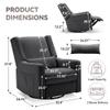 Tbfit Nursery Rocking Chair, 360 Swivel Recliner Chair with Lumbar Support for Bedroom, Comfy Upholstered Armchair with Pillows & Footrest for Living Room & Baby Room view 2