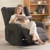 Tbfit Nursery Rocking Chair, 360 Swivel Recliner Chair with Lumbar Support for Bedroom, Comfy Upholstered Armchair with Pillows & Footrest for Living Room & Baby Room view 3