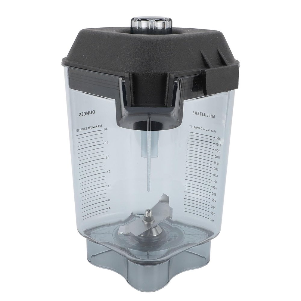 48oz Blender Container with Stainless Steel Blades Assembly - Food Grade Blender Pitcher with Top Cover for Touch and Go - White