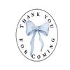 Coquette Bow Stickers, 2" Round Labels, Coquette Baby Blue Bow Thank You for Coming Gift Bag Favor Stickers Set of 20 Baby Blue Bow Sticker Labels, Stickers, Gift Labels view 1
