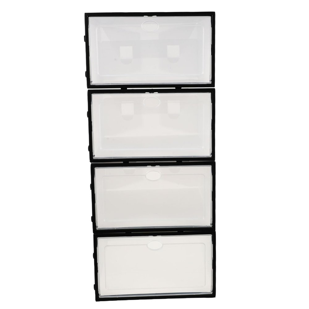 ABOOFAN 4pcs Thickened Plastic Shoes Storage Box Stackable Shoe Organizer Lids Containers for Home Organizer