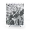 AZEJEB Shower Curtain for Bathroom with 12 Hooks,Forest Trees Canopy View Gray on White Silhouette Shower Curtain - Farmhouse Bathroom Shower Curtain, 140x180cm/55x71in(WxH) clothshowercurtain view 1