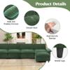 154" Modular Sectional Sofa,Comfy Cloud Couch Sectional Sofa with Ottoman,L Shaped 5-Seat Chenille Sleeper Deep Seat Sofas for Living Room,Bedroom and Apartment,Green view 3