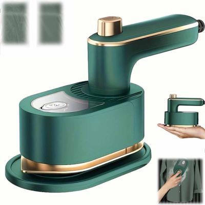 Aghxysq Portable Mini Travel Iron, Mini Travel Iron Steamer for Clothes, Handheld Cordless Portable Iron Steamer, Foldable Travel Iron Steamer, Rechargeable Small Hand Held Steamer Green