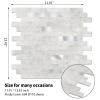 10 - Sheet Peel and Stick Backsplash Wall Tile, PVC Kitchen Backsplash, Stick on Tiles for Backsplash Kitchen (12'' X 12'', White Gray) view 3