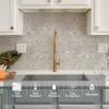 10 - Sheet Peel and Stick Backsplash Wall Tile, PVC Kitchen Backsplash, Stick on Tiles for Backsplash Kitchen (12'' X 12'', White Gray) view 4