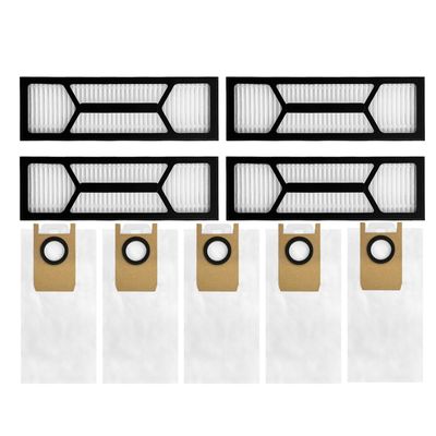 ZLiT Main Brushes Filter Screens Dust Bags Replacement Part for Eufy S1 PRO Vacuum Cleaner (5 dust bags+4 filter screens)