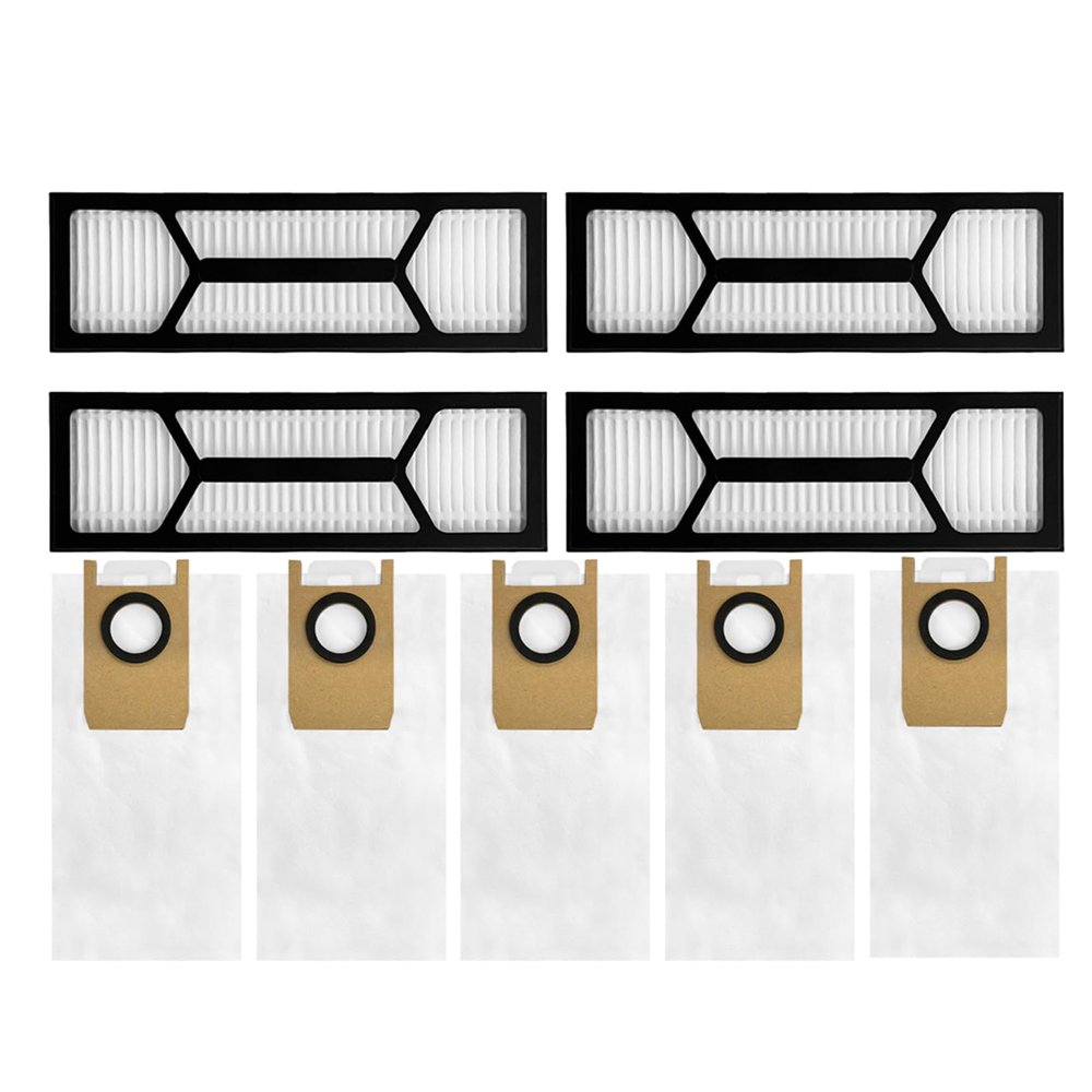 ZLiT Main Brushes Filter Screens Dust Bags Replacement Part for Eufy S1 PRO Vacuum Cleaner (5 dust bags+4 filter screens)