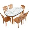Pzwqkyn Customized Oval Fitted Tablecloth Custom Design Your Own Picture Text Name Personalized Table Cover for Wedding Banquet Picnic Party Restaurant Use, Spring Leaf, Fits to 42" x 60" Table view 1