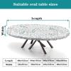Pzwqkyn Customized Oval Fitted Tablecloth Custom Design Your Own Picture Text Name Personalized Table Cover for Wedding Banquet Picnic Party Restaurant Use, Spring Leaf, Fits to 42" x 60" Table view 4