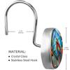 MSINMKOK Decorative Macaw Bird Shower Curtain Hooks 12pcs Crystal Glass Rustproof Shower Hooks for Bathroom Home Decor Stainless Steel Resin Shower Curtain Rings view 3