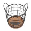 Coffee Pod Holder Pod Stands Coffee Bar Basket Solid Wood Base Coffee Pod Organizer Wide Opening Coffee Storage Basket for Kitchen Countertop Coffee Pod Holder Sturdy Metal Wire view 1