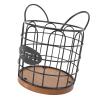 Coffee Pod Holder Pod Stands Coffee Bar Basket Solid Wood Base Coffee Pod Organizer Wide Opening Coffee Storage Basket for Kitchen Countertop Coffee Pod Holder Sturdy Metal Wire view 3