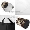 Brown Cowhide Print Circular Laundry Hamper Basket Laundry Bedroom Storage Capacity Home Bathroom Car view 4