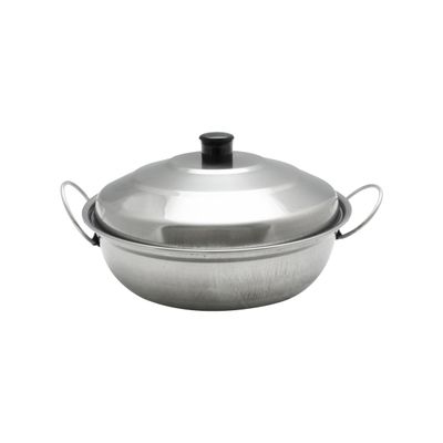 TrueCraftware- 11 Stainless Steel Round Wok Chafer Body with Lid- Round Chafing Dish Chaffing Servers with Cover Food Warmer for Home Restaurant Parties Buffets
