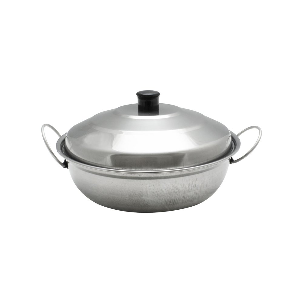 TrueCraftware- 11 Stainless Steel Round Wok Chafer Body with Lid- Round Chafing Dish Chaffing Servers with Cover Food Warmer for Home Restaurant Parties Buffets