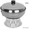 TrueCraftware- 11 Stainless Steel Round Wok Chafer Body with Lid- Round Chafing Dish Chaffing Servers with Cover Food Warmer for Home Restaurant Parties Buffets view 3